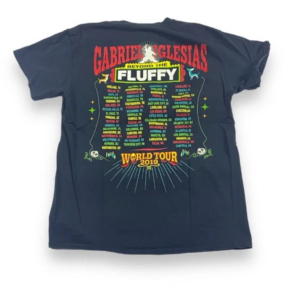 Gabriel Iglesias Beyond the Fluffy Comedy World Tour T-Shirt Black Medium 2019 - Picture 2 of 3
